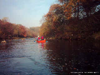 Gentle paddling on South Tyne below Haydon Bridge.