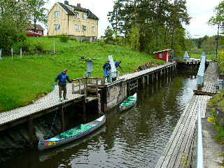 Lining through the lock at ------ in Norway.